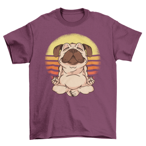 Mindful Pug Meditation T-Shirt